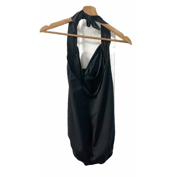 Magic Suit Womens Black Slimming Tie Halter V-  Neck One Piece Swimsuit Size 12 - Picture 2 of 4
